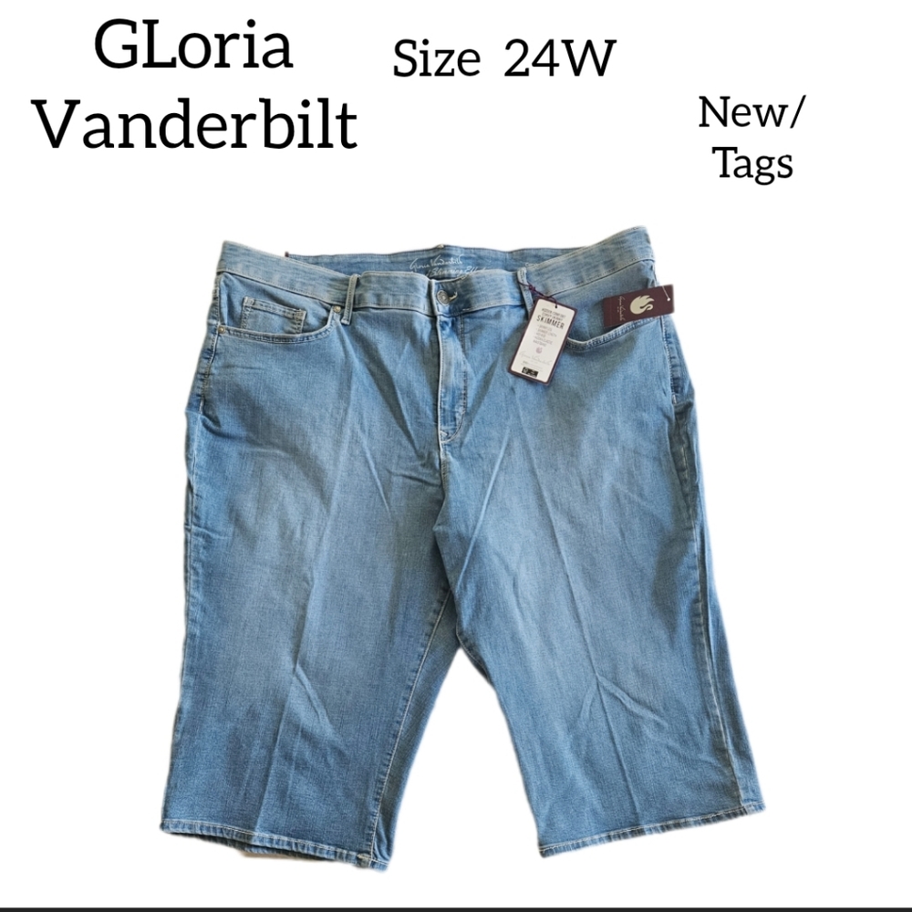 GLORIA VANDRBILT WOMENS CROP JEANS  SIZE 24W SKIMMER YOGA STRETCH NEW WITH TAGS